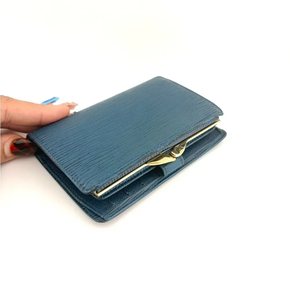 Louis Vuitton Blue Epi Leather Kisslock Wallet w/ Dust bag - Good Used Condition - Picture 4 of 11